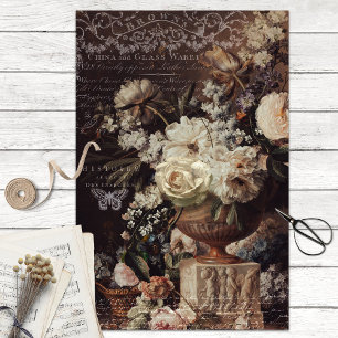Seda Vintage Cream e Papel Tecido de Decoupage Castanho
