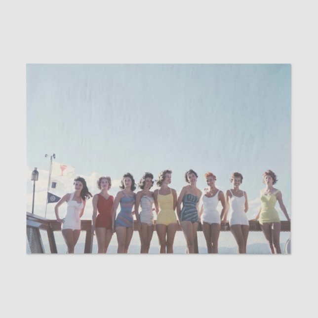 Seda Vintage Ladens no Papel Tecido de Praia (Frente )