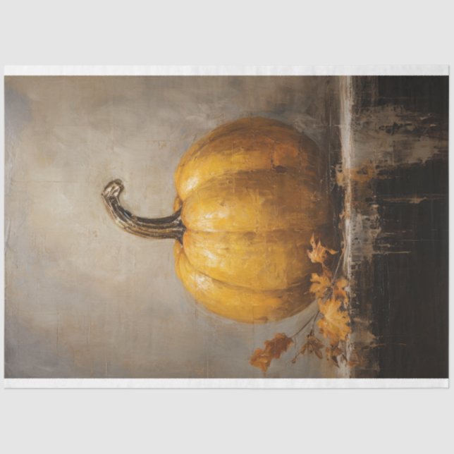 Seda Vintage Pumpkin - Dissociação de Papel Tecido (Frente )