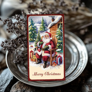 Seda Vintage Santa Claus Papel de tecidos de Natal