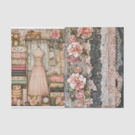 Seda Vintage Seamstress 2 Papel Tecidual de Decoupage