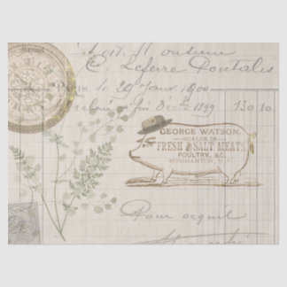 Seda Vintage - Sinal de Suíno - Papel Tecido Farmhouse