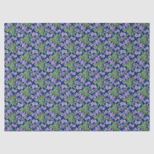 Seda Violetas Mauve no Papel de Tecido Personalizado Fl