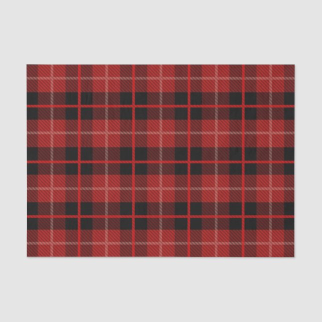 Seda Xadrez de papel de tecidos de Natal vermelho (Frente )