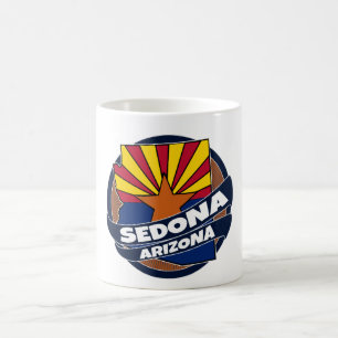 Sedona Arizona de bandeira estourou caneca de café