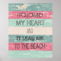 Segui O Meu Coração Pastel Poster de Verão