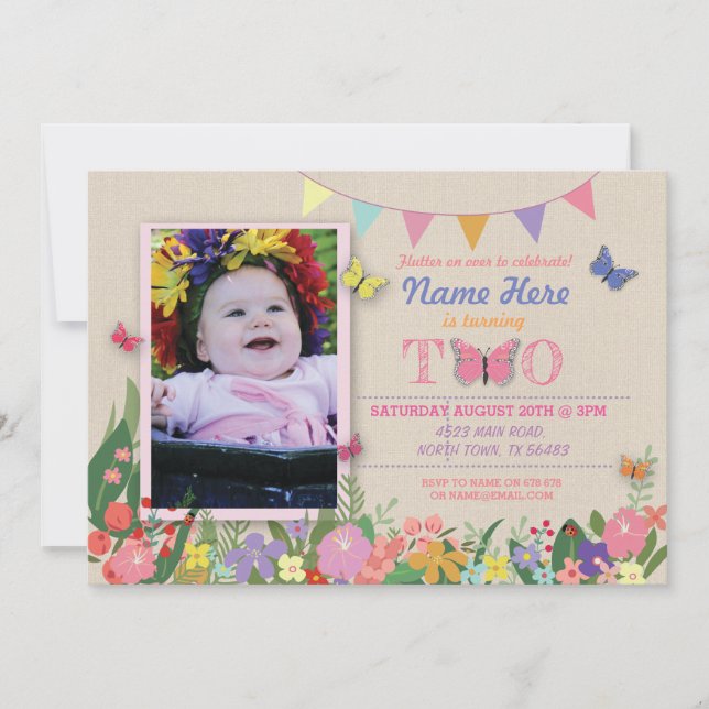 Segunda segundo 2 Convite para Aniversário de Duas (Frente)