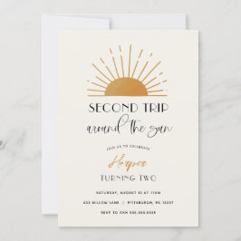 Segunda Viagem Em Torno Do Convite Sun Aniversário