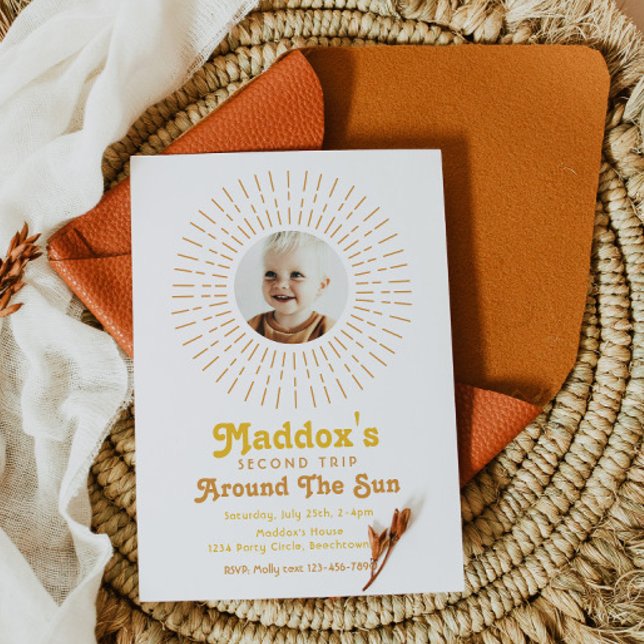 Segunda Viagem Em Torno Do Convite Sun | Boho (Criador carregado)