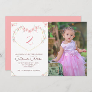 segundo aniversário convites Boho Floral Foto