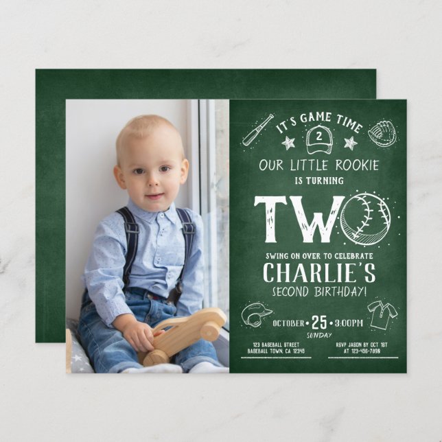 Segundo aniversário de Fotografia Baseball de Quad (Frente/Verso)