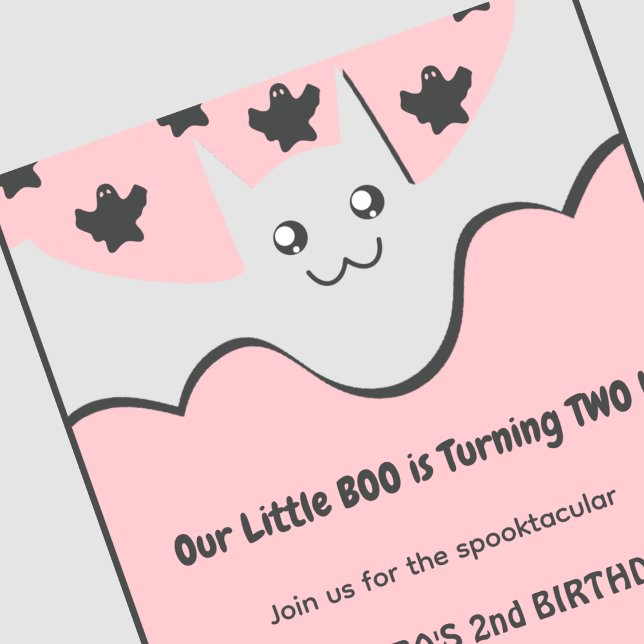 segundo aniversário de halloween convite Ghost Lit (halloween-2nd-birthday-invitation-Ghost-Little-boo-1)