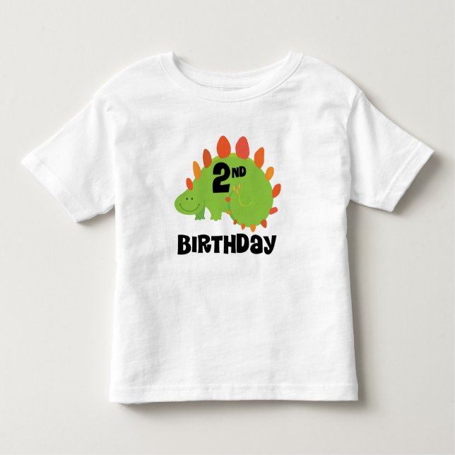 segundo aniversário Dinossauro, Camisa De 2 Anos (Frente)