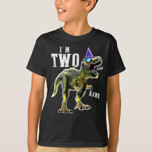 segundo aniversário Dinossauro T-rex Camisa de 2 a