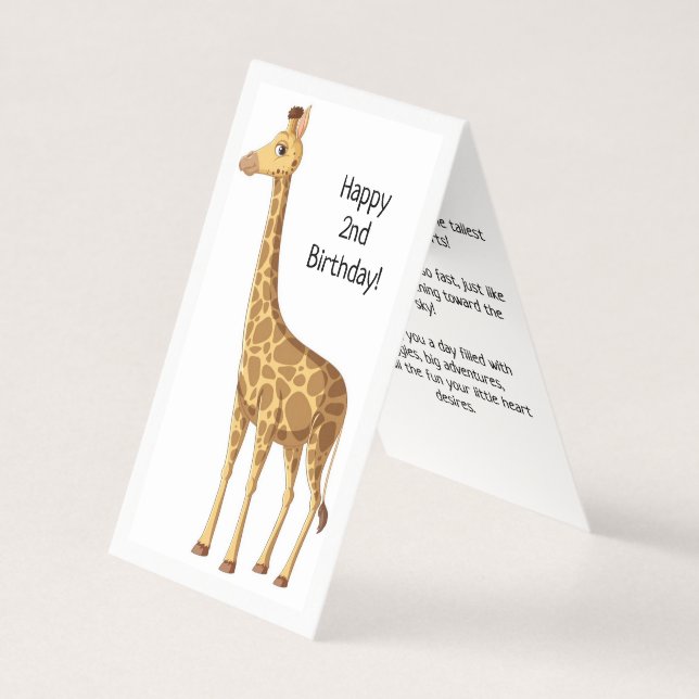 Segundo aniversário Feliz - Cartão para Crianças (Frente)