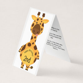 Segundo aniversário Feliz - Cartão para Crianças