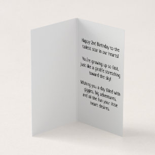 Segundo aniversário Feliz - Cartão para Crianças