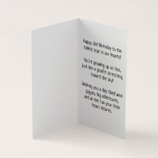 Segundo aniversário Feliz - Cartão para Crianças