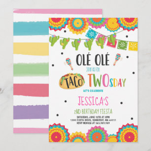 Segundo aniversário Fiesta Convite Taco Festa de T