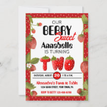 Segundo Convite de aniversário de Morango