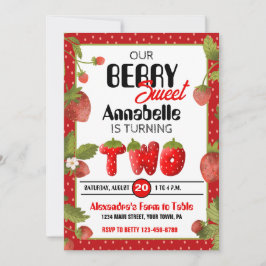 Segundo Convite de aniversário de Morango