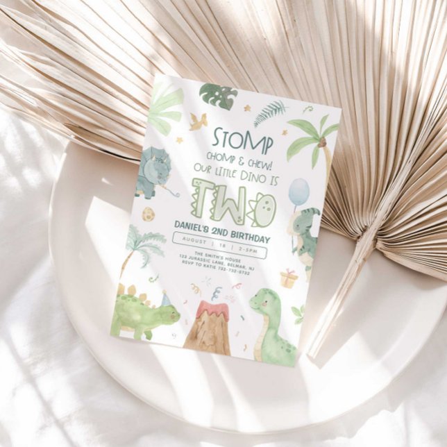 Segundo Convite de Aniversário do Dinossauro (Criador carregado)