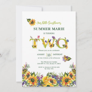Segundo Convite de Aniversário do Sunflower