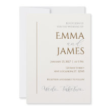 Segundo Convite de Casamento. Minimalista moderno