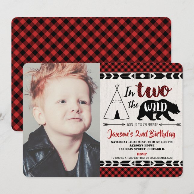 segundo segundo convite para fotos de aniversário  (Frente/Verso)