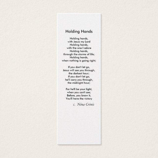 Segurando Mãos, (Frente)