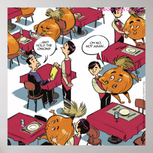 Segure a Poster de Cartoon do Serviço de Comida En