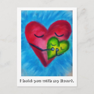 Segure no cartão postal do coração