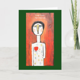 Segure seu coração no cartão de Natal