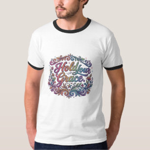 Segure Sua Graça – Camiseta de Tipografia Inspirad