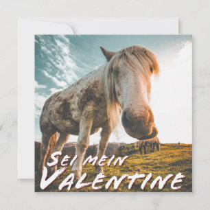 Sei mein Valentin mit schauenden Pferd