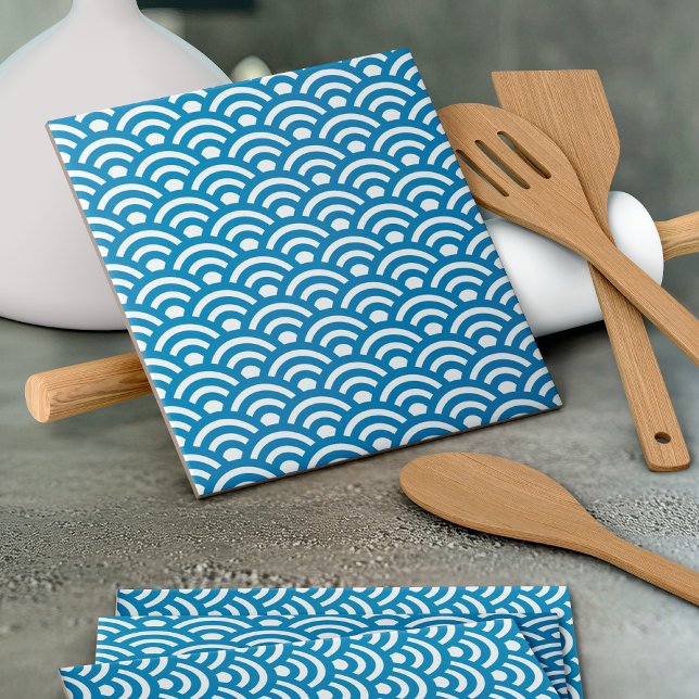 Seigaiha, Waves, Japanese, Blue and White (Criador carregado)