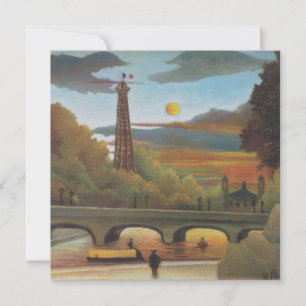 Seine e Eiffel Tower no Sunset por Henri Rousseau
