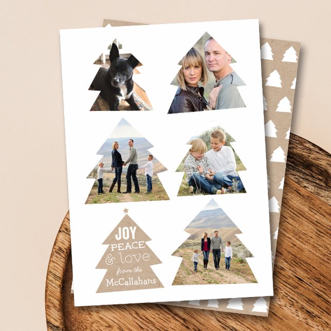 Seis Árvores de Natal Cinco Cartão de Férias Moder (Criador carregado)