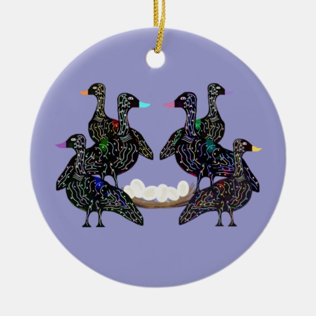 Seis gansos A que colocam o ornamento (Frente)