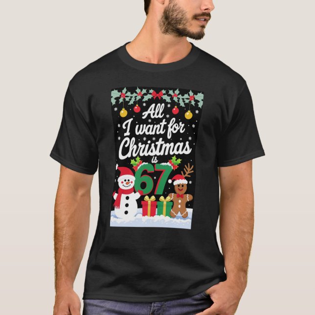 Seis Sete 6 7 Camisa de Natal Meme Festivo (Frente)
