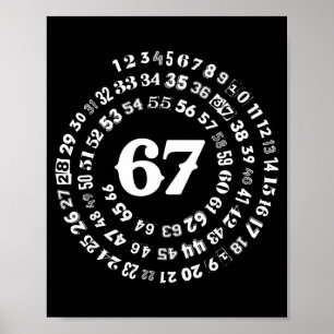 Seis Sete Meme 6-7 Impressão de Números em Espiral