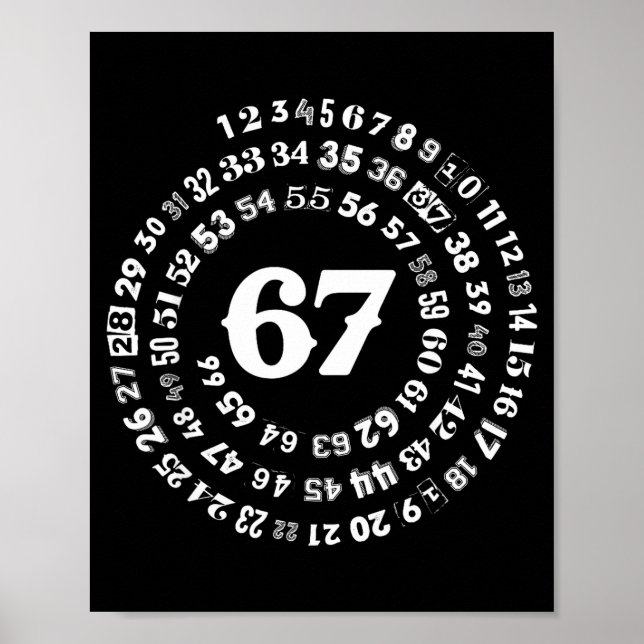Seis Sete Meme 6-7 Impressão de Números em Espiral (Frente)