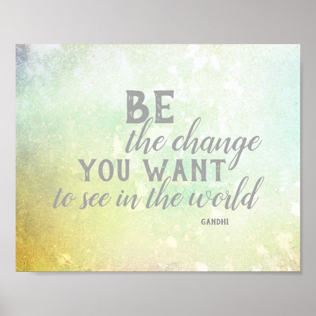 seja a citação do poster de mudança Gandhi (Frente)
