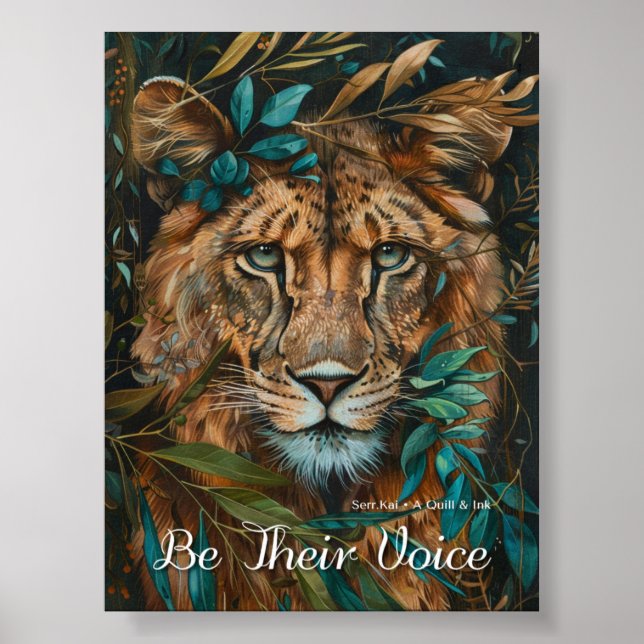 Seja a voz deles com as palavras Impressão e desca (Frente)