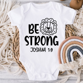 Seja Forte Joshua 1:9 Camisa Cristã De Bebê