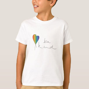 Seja gentil, bondade, amor, arco-íris, camiseta