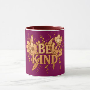 Seja Gentil   Caneca Combo Floral Dourada Inspirad