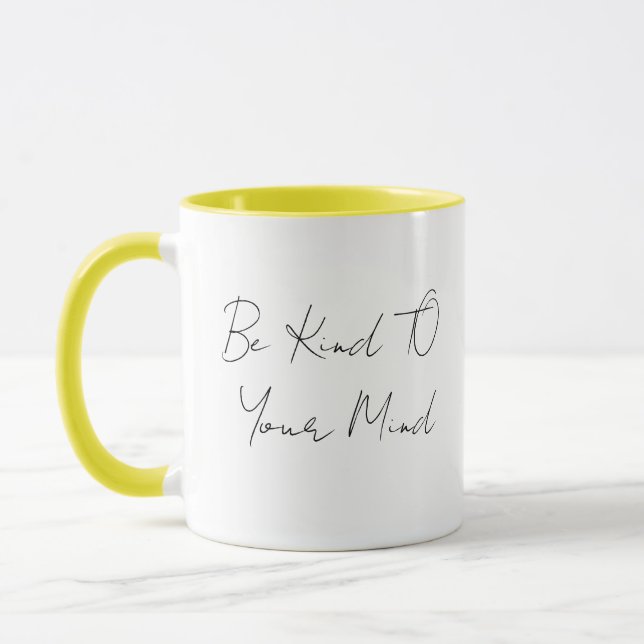 Seja Gentil Com a Sua Mente Caneca de Café Minimal (Esquerda)