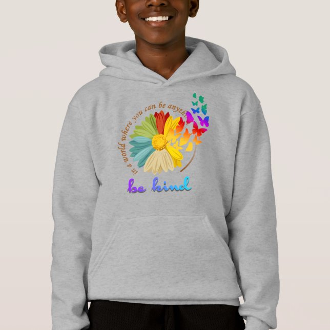 Seja gentil | Crianças Pullover Hoodie (Frente)