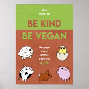 Seja gentil Ser Vegan Poster